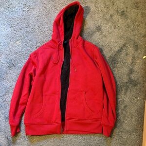 George Red and Black Fleece-Lined Jacket